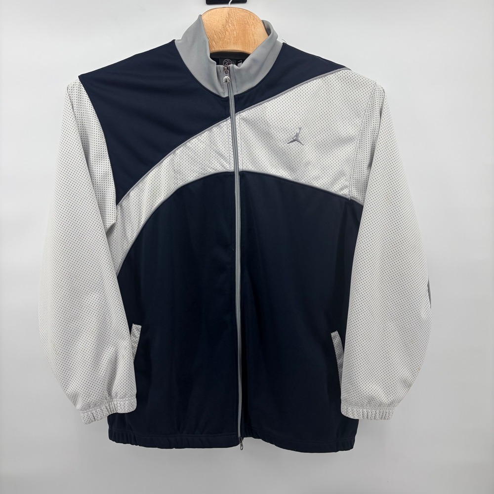 Vintage‎ Nike Air Jordan 20th Anniversary Jumpman Track Jacket Mesh Mens XL Navy